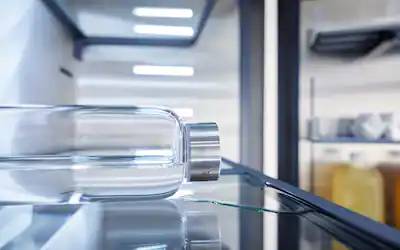 Spill-proof glass shelves
