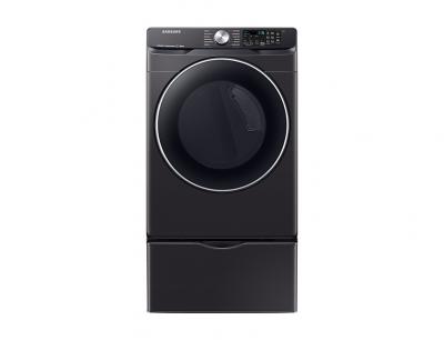 27" Samsung 7.5 Cu. Ft. Smart Electric Dryer With Steam Sanitize In Black Stainless Steel - DVE45R6300V