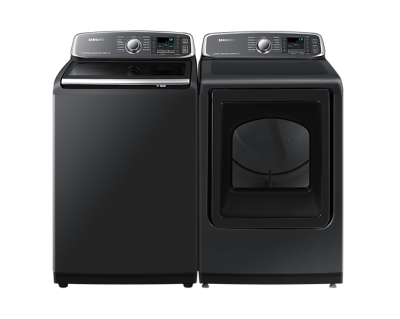 27" Samsung 7.4 Cu. Ft. Electric Dryer with Steam in Black Stainless Steel - DVE52T7650V/AC