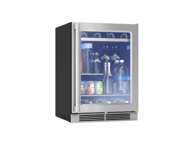 24" Zephyr 5.6 Cu. Ft. Pro Single Zone Beverage Cooler - PRPB24C01AG