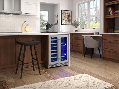 24" Zephyr 5.2 Cu. Ft. French Door Dual Zone Wine and Beverage Cooler - PRWB24C32CG