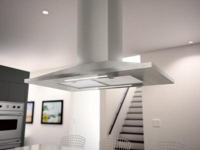 36" Zephyr Anzio Island Mount Chimney Pro Range Hood with ICON Touch Controls  - ZAZM90CS