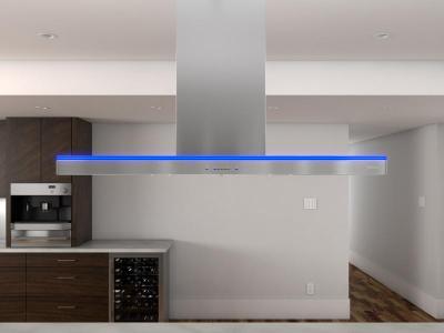 42" Zephyr Lucé Island Chimney Hood with BriteStrip LED, ACT Technology  - ZLCE42BS