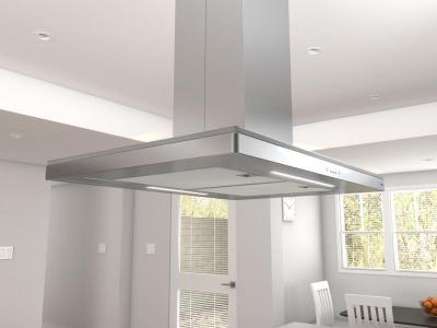 42" Zephyr Lucé Island Chimney Hood with BriteStrip LED, ACT Technology  - ZLCE42BS