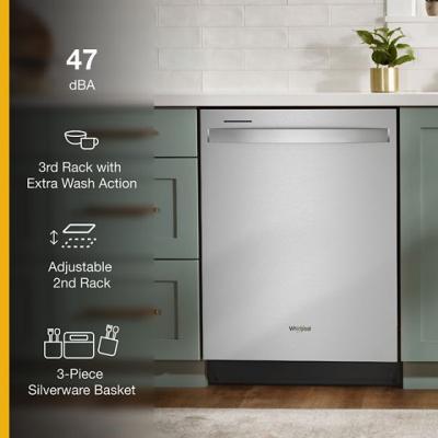 24" Whirlpool Fingerprint Resistant Large Capacity Dishwasher with 3rd Rack - WDT970SAKZ