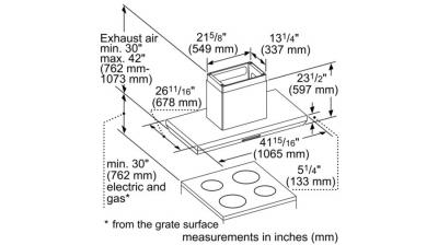 42" Thermador Professional Island Hood, Optional Blower - HPIN42WS