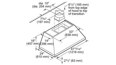 48" Thermador Professional Chimney Wall Hood, Optional Blower - HPCN48WS