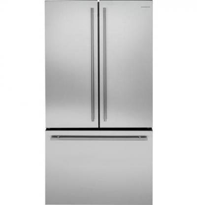 36" Monogram Counter-Depth French-Door Refrigerator with European Handle - ZWE23ESHSS