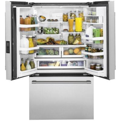 36" Monogram 23.1 Cu. Ft. Counter-Depth French-Door Refrigerator in Stainless Steel - ZWE23NSTSS