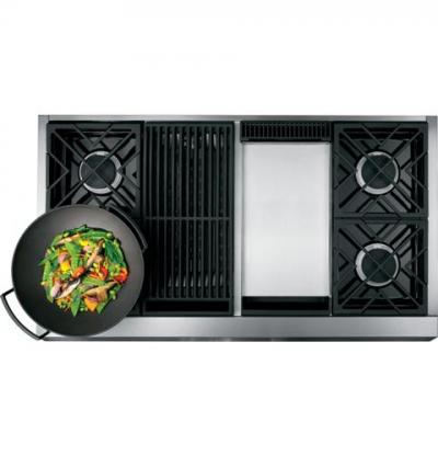 48"Monogram  Dual-Fuel Professional Range with 4 Burners, Grill, and Griddle (Natural Gas) - ZDP484NGPSS