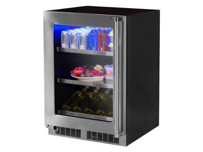 24" Marvel Professional Beverage Center with Display Wine Rack & Hinge Pin - MP24BCG0LS