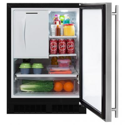 24" Marvel Refrigerator Freezer with Ice Maker and Drawer Storage - ML24RIS4LS