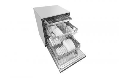 24" LG Top Control Dishwasher with QuadWash and Height Adjustable 3rd Rack -LDP6797BD