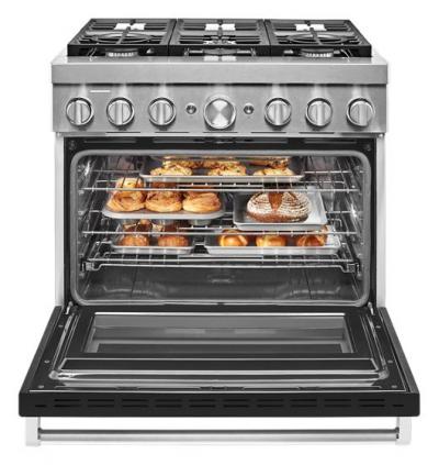 36" KitchenAid 5.1 Cu. Ft. Smart Commercial-Style Dual Fuel Range With 6 Burners - KFDC506JBK