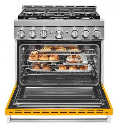 36" KitchenAid 5.1 Cu. Ft. Yellow Pepper Gas Sealed Burner Range - KFGC506JYP