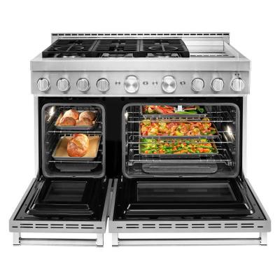 48" KitchenAid 6.3 Cu. Ft. Smart Commercial-Style Gas Range With Griddle - KFGC558JSS