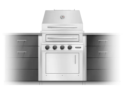 Kalamazoo Built-in Hybrid Fire Grill with 2 Cast Stainless Steel Dragon Burners - K500HB
