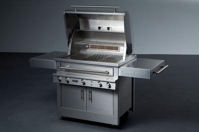 Kalamazoo Freestanding Hybrid Fire Grill with 2 Cast Stainless Steel Dragon Burners - K500HT