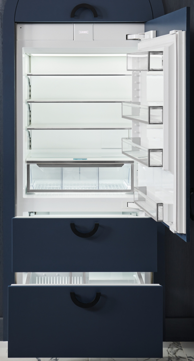 36" SubZero Designer Left Hinge Over-and-Under Refrigerator with Ice Maker - DET3650CI/L