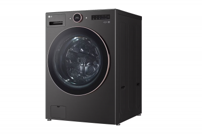 27" LG 5.8 Cu.Ft. Front Load Washer with TurboWash 360 Wi-Fi and ThinQ in Black Steel - WM6500HBA