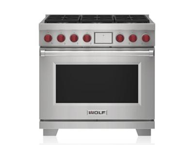 36" Wolf 6.3 Cu. Ft. Dual Fuel Range with 6 Burners - DF36650/S/P