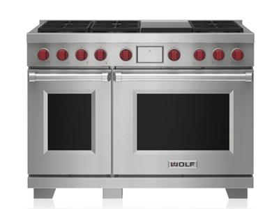 48" Wolf 7.8 Cu. Ft. Dual Fuel Range with 6 Burners and Infrared Griddle - DF48650G/S/P/LP