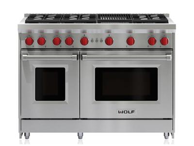 48" Wolf Gas Range with 6 Burners and Infrared Charbroiler - GR486C-LP