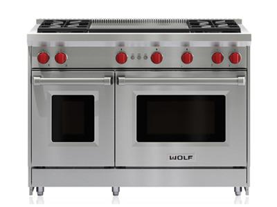 48" Wolf Gas Range - 4 Burners and Infrared Dual Griddle - GR484DG