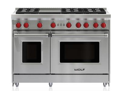48" Wolf  Gas Range With 6 Burners and Infrared Griddle  - GR486G