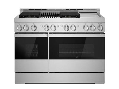 48" Jenn-Air 6.3 Cu. Ft. Noir Gas Professional-Style Range With Chrome-Infused Griddle And Infrared Grill - JGRP748HM