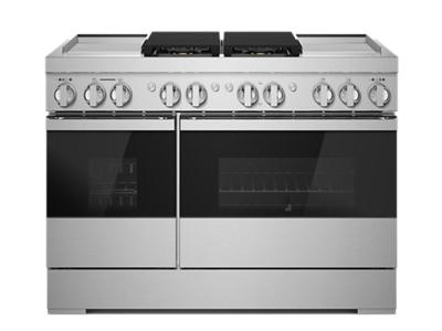 48" Jenn-Air Rise Dual-Fuel Professional Range with Dual Chrome-Infused Griddles - JDRP848HM