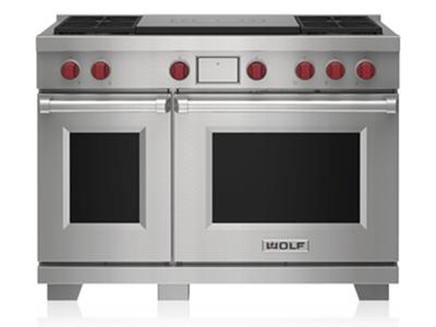 48" Wolf Dual Fuel Range with 4 Burners and French Top - DF48450F/S/P/LP