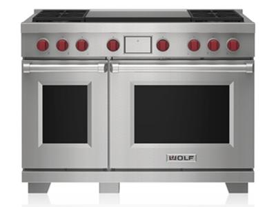 48" Wolf Dual Fuel Range with 4 Burners and Infrared Dual Griddle - DF48450DG/S/P