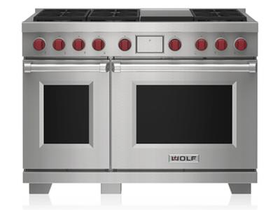 48" Wolf 7.8 Cu. Ft. Dual Fuel Range with 6 Burners and Infrared Griddle - DF48650G/S/P