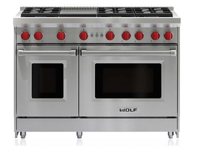48" Wolf  Gas Range With 6 Burners and Infrared Griddle  - GR486G-LP