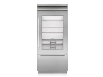 36" SubZero Right Hinge Classic Over-and-Under Refrigerator with Glass Door  - CL3650UG/S/P/R