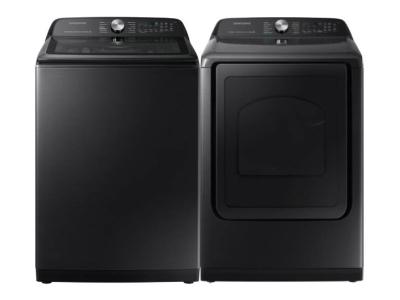 28" Samsung 5.8 Cu. Ft Capacity Top Loading Washer and 27" Electric Dryer with 7.4 Cu. Ft. Capacity  - WA50A5400AV-DVE50A5405V