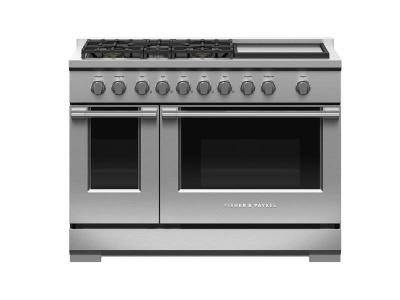 48" Fisher & Paykel LPG Gas Range 5 Burners with Griddle - RGV3-485GD-L