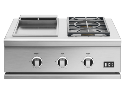 30" DCS Series 9 Griddle and Side Burner in Stainless Steel - GDSBE1-302-L