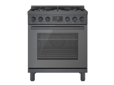 30" Bosch 800 Series Freestanding Gas Range With 5 Burners In Black Stainless Steel - HGS8045UC