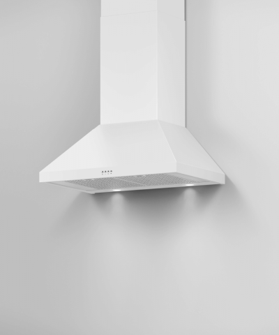 30" Fisher & Paykel Pyramid Chimney Wall Range Hood in White - HC30PCW1