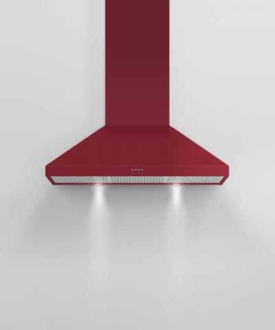 36" Fisher & Paykel Pyramid Chimney Wall Range Hood in Red - HC36PCR1