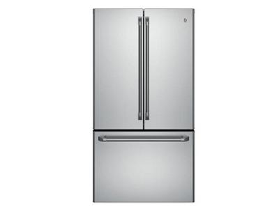 36" GE CAFE ENERGY STAR 23.1 Cu. Ft. Counter Depth French-Door Ice & Water Refrigerator - CWE23SSHSS