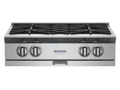 30" Blue Star RGTNB Series Gas Rangetop with 4 Open Burners in Natural Gas - RGTNB304BV2PLT