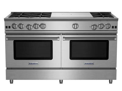 60" Blue Star RNB Series Freestanding Gas Range with 24 French Top in Natural Gas - RNB606FTBV2CCPLT