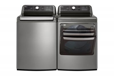 27" LG 7.3 Cu.Ft. TurboSteam Dryer With EasyLoad Dual-Opening Door - DLEX7900VE