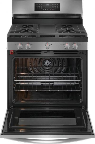 30" Frigidaire Gallery 5.1 Cu. Ft. Rear Control Gas Range with Total Convection - GCRG3060BF