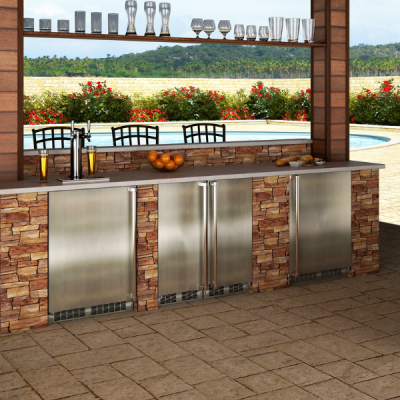 24" Marvel Outdoor 5.7 Cu. Ft. Built-in Dispenser for Beer Wine or Draft Beverages - MOKR124-SS31A