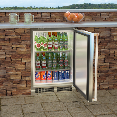 24" Marvel Outdoor 5.3 Cu. Ft. Built-in High Capacity Refrigerator - MORE124-SS31A