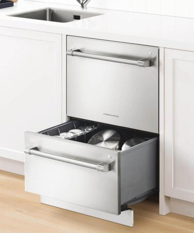 24" Fisher & paykel Double DishDrawer Dishwasher, 14 Place Settings, Sanitize (Tall) - DD24DV2T9_N